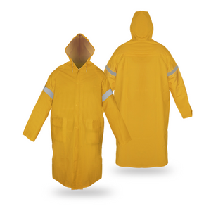 IMPERMEABLE LARGO CON REFLEJANTE TIPO GABARDINA DZ1001-R MARCA MR SEGURIDAD
